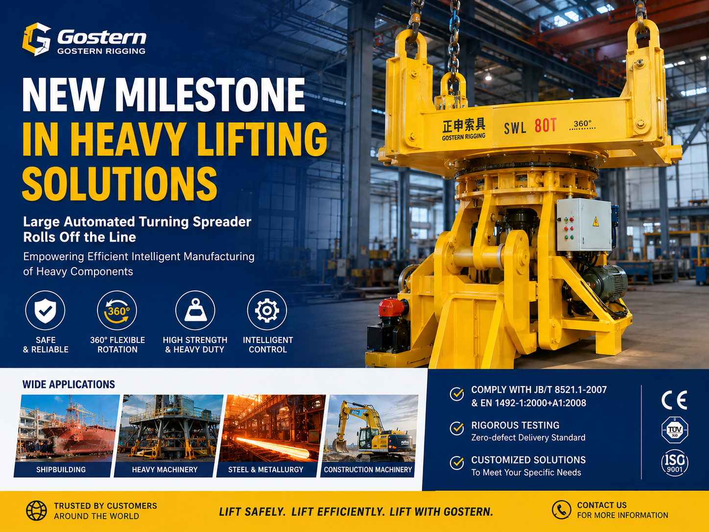 Hardcore Smart Manufacturing Adds Another Powerhouse — Gostern Rigging's Large Automated Turning Spreader Rolls Off the Line, Empowering Efficient Intelligent Manufacturing of Heavy Components